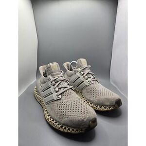 Adidas Ultra 4D Running Shoes Men's Size 8.5 Beige Primeknit Sneakers IG2260